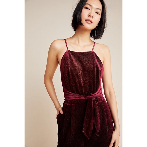 NWT ANTHROPOLOGIE GREYLIN ROUGE VELVET JUMSUIT - Picture 5 of 7